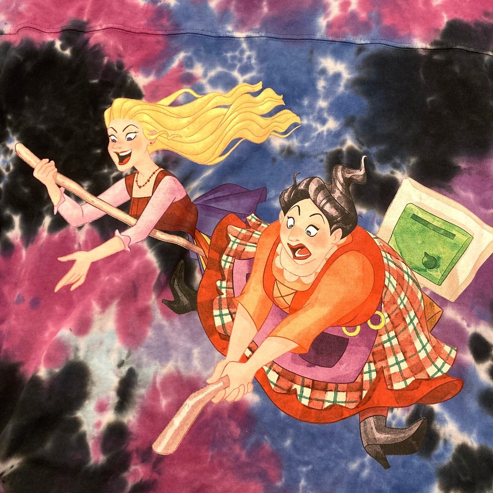 Disney Hocus Pocus Spirit Jersey T-Shirt XL Tonight We Fly Tie Dye 100% Cotton - Picture 10 of 14